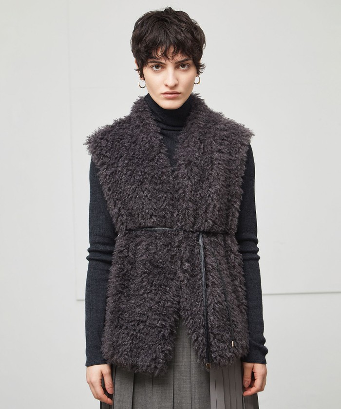 beige, ベイジ ジレ ENCALYPTNS（ユカリプトス） BEIGE，｜ベイジ，のベスト・ジレ（ジャケット）通販｜ELLE SHOP