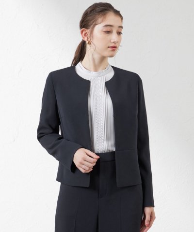 トリアセテートコンパクトノーカラージャケット