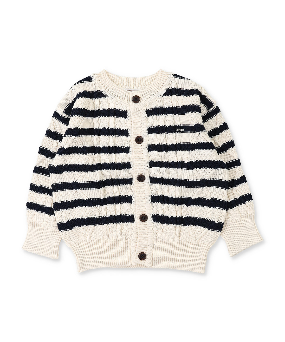 FITH フィス FITH Organic Cotton Knit Cardigan ホワイト S/110cm FITH フィス FITH Organic Cotton Knit Cardigan ホワイト S/110cm