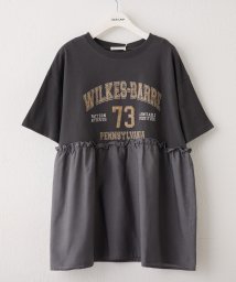 NICE CLAUP OUTLET/異素材リメイクドッキングTシャツ/506767262