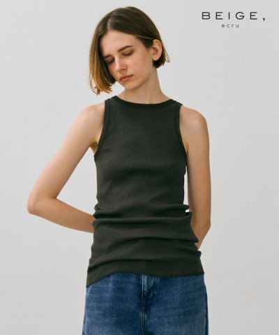 【BEIGE，ecru/WEB限定・洗える】RIB TOPS /  コットンシル