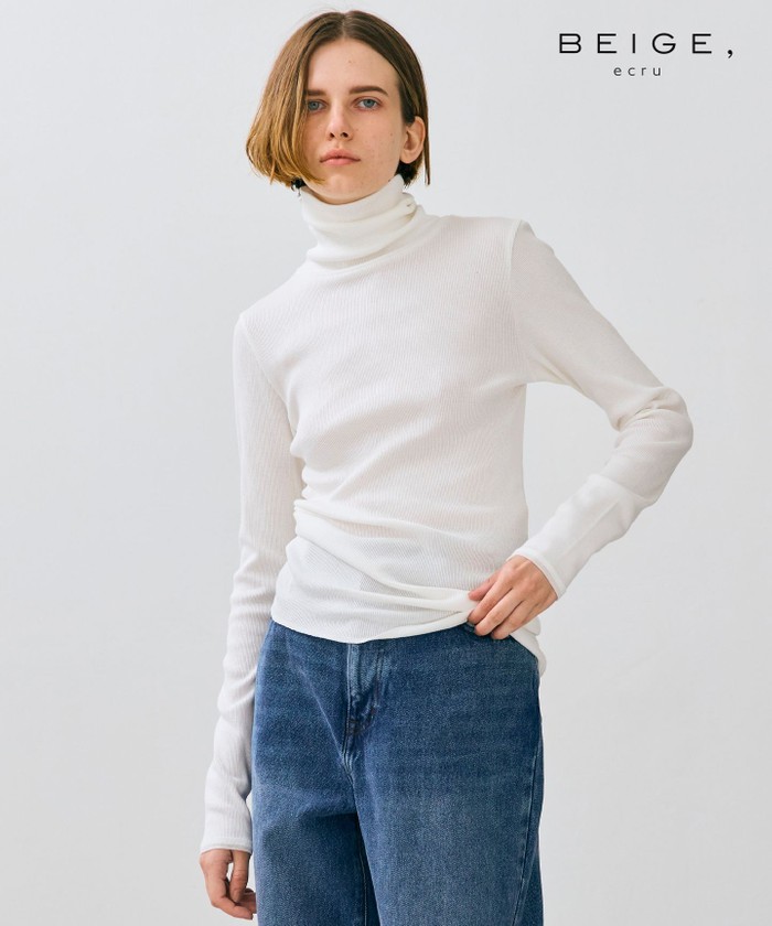 BEIGE 【BEIGE,ecru/WEB限定・洗える】RIB TOPS / コットンシル WHITE F BEIGE 【BEIGE,ecru/WEB限定・洗える】RIB TOPS / コットンシル WHITE F