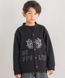 BeBe Petits Pois Vert/【店舗限定】厚ワッフルチェックパッチワーク刺しゅうカーディガン(95~150cm/506730162