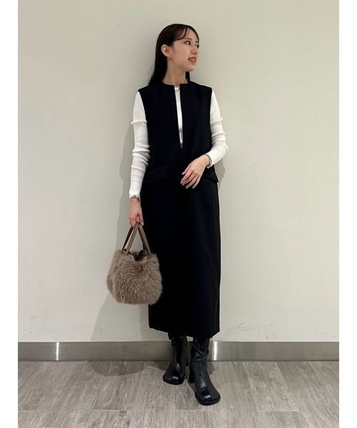 リブニットキーネックレイヤードワンピース(506836674)｜阪急百貨店  