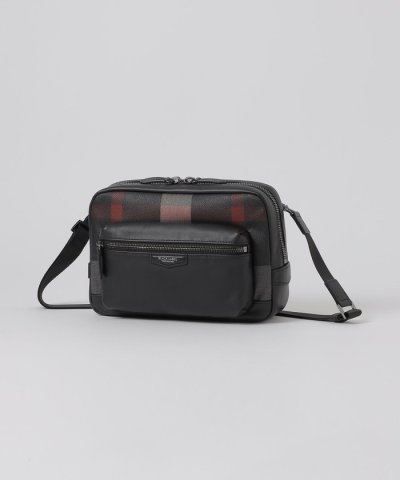 PVCクレストブリッジチェックショルダーバッグ