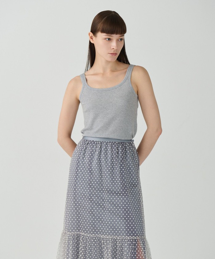 GRACECONTINENTAL シルクカシミヤタンクトップ グレー 36 GRACECONTINENTAL シルクカシミヤタンクトップ グレー 36