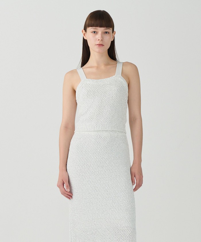 GRACECONTINENTAL シャイニーニットキャミ ホワイト 36