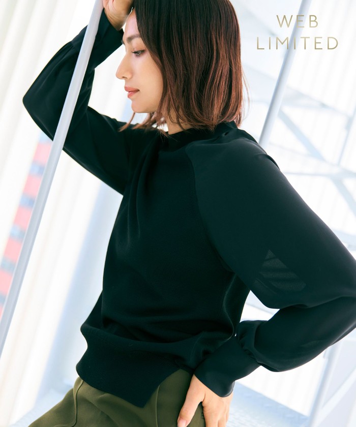 BEIGE 【WEB限定・洗える】LECERF / 異素材ニットトップス ※新規でUPの為 BLACK 32 BEIGE 【WEB限定・洗える】LECERF / 異素材ニットトップス ※新規でUPの為 BLACK 32