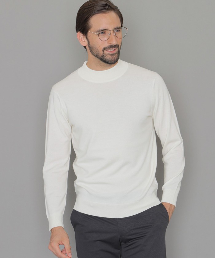 WEB・一部店舗限定】ハイゲージ天竺モックネックニット(506674635