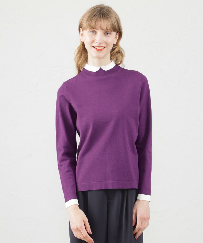 美品/マッキントッシュフィロソフィー　ミックスカラー　長袖ニット　近年モデル MACKINTOSH PHILOSOPHY WOMEN |クレリックカラーニット新作