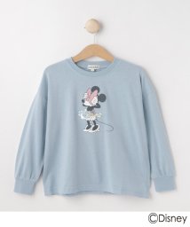 SHOO・LA・RUE(Kids) (シューラルーキッズ)/【Disney】スパンコールロンT/サックスブルー（090）