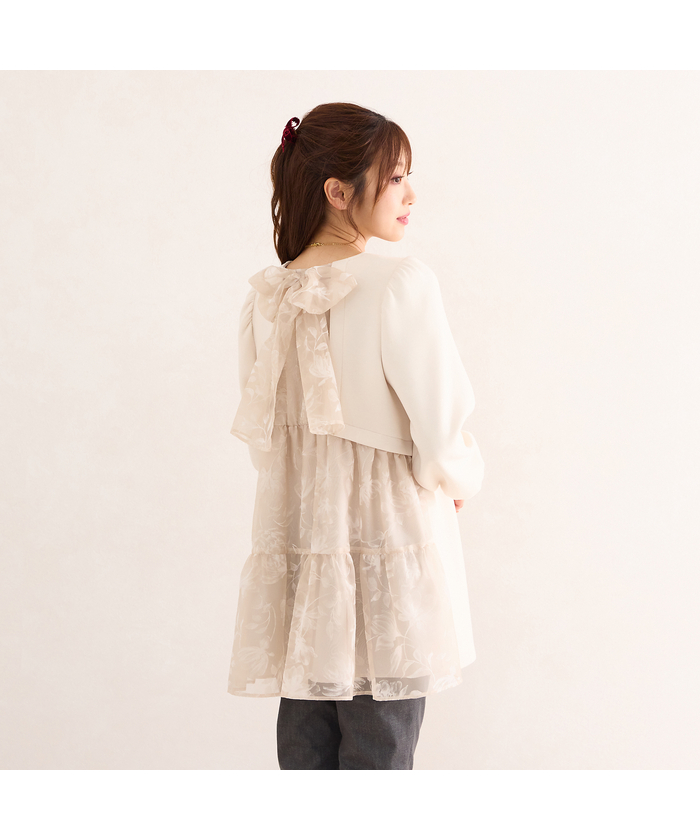 r4940 ローズティアラ ミリオラメント ダブルエアー切替カットソー 10,000～¥14,999｜カットソー・Tシャツ｜Rose Tiara(ローズティアラ