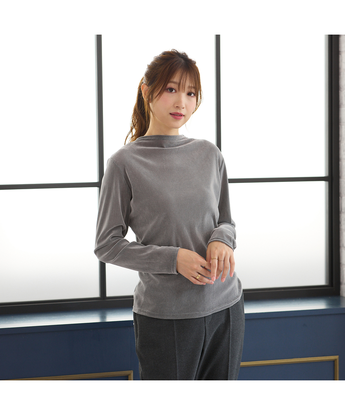 【美品】 rose tiara 長袖起毛オフショルダーカットソー グレー グレー系｜カットソー・Tシャツ｜Rose Tiara(ローズティアラ)｜阪急