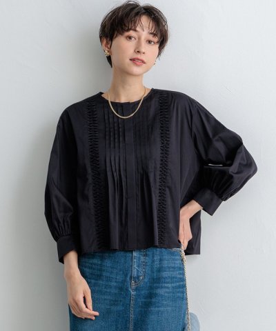 【SLOW/一部店舗限定】ウォッシュドコットンサテン ブラウス