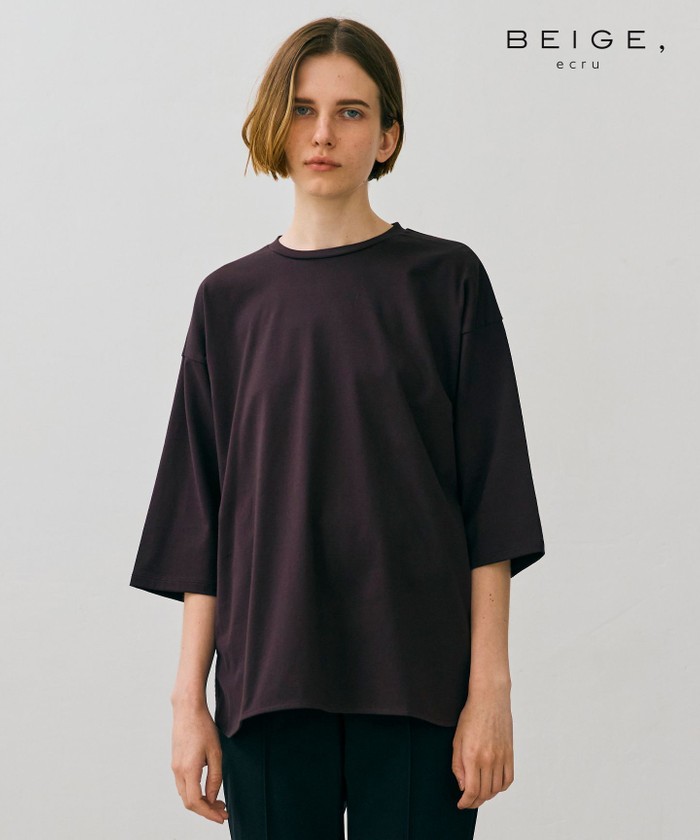BEIGE 【BEIGEecru/WEB限定・洗える】JERSEY STITCH / コット BORDEAUX F BEIGE 【BEIGEecru/WEB限定・洗える】JERSEY STITCH / コット BORDEAUX F