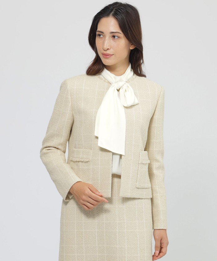 Nikkei magazine掲載】格子ラメツイード ジャケット(506739831)｜阪急