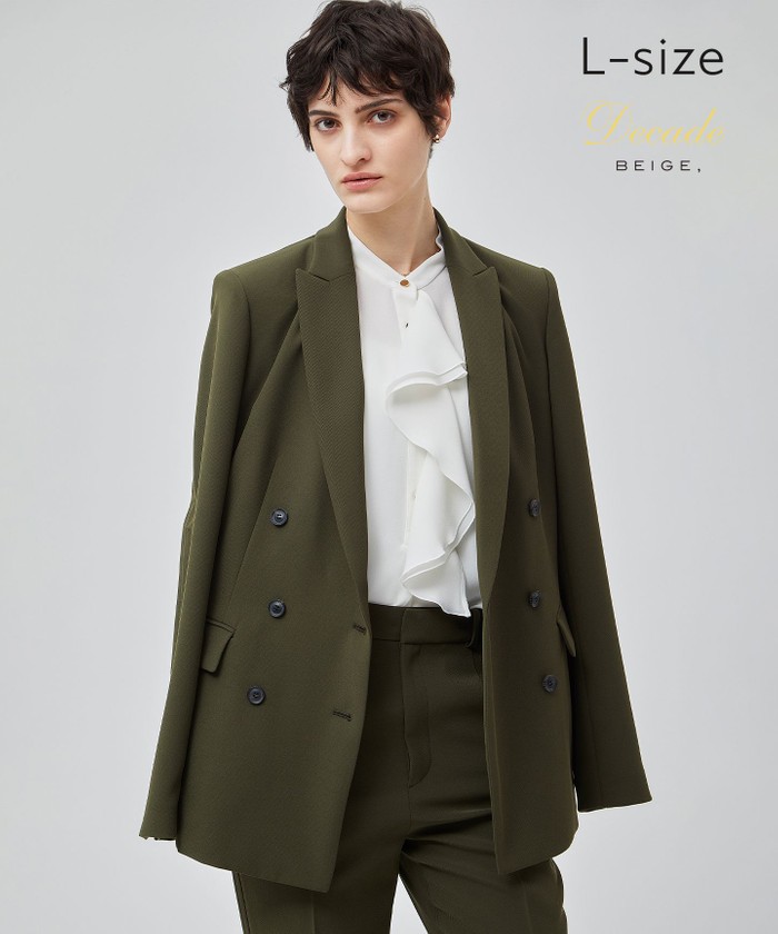 BEIGE 【洗える・L−size】ALAINA / ダブルジャケット KHAKI 10 BEIGE 【洗える・L−size】ALAINA / ダブルジャケット KHAKI 10