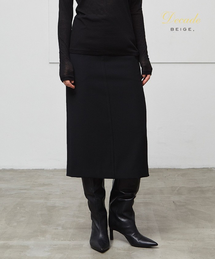 BEIGE 【洗える】ALAINA / Iラインスカート BLACK 0 BEIGE 【洗える】ALAINA / Iラインスカート BLACK 0