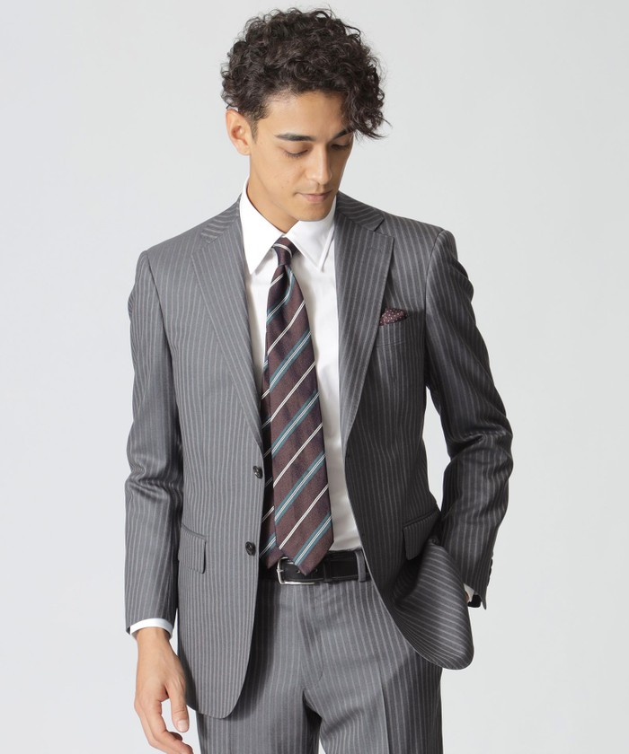 EASTGATE MODEL」 ライトグレーストライプ柄スーツ(506841700)｜HANKYU