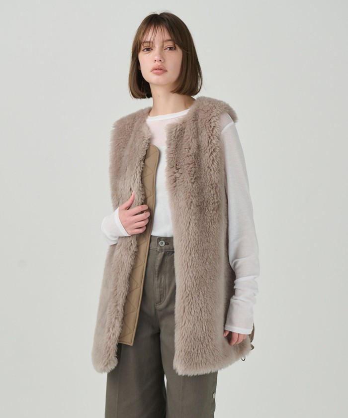 GRACECONTINENTAL ウールボアコンビジレ ベージュ 36 GRACECONTINENTAL ウールボアコンビジレ ベージュ 36