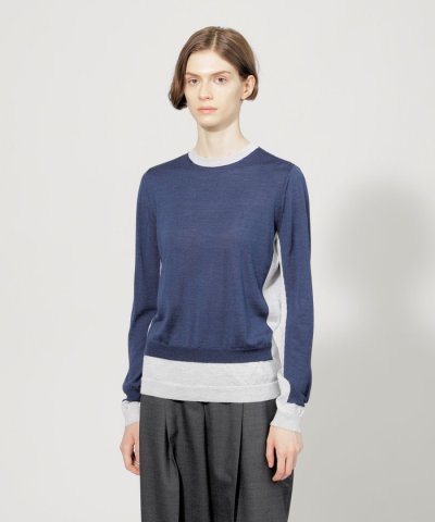 【EPOCA DI BASE】 ウールシルク バイカラーニット 《WEB＆一部店