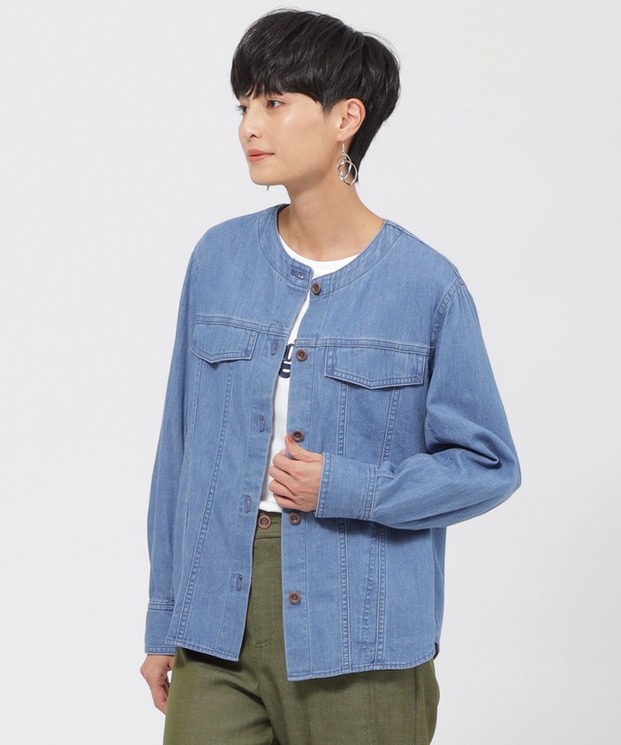 カタログ掲載品】【ウォッシャブル】ソフトデニムシャツ