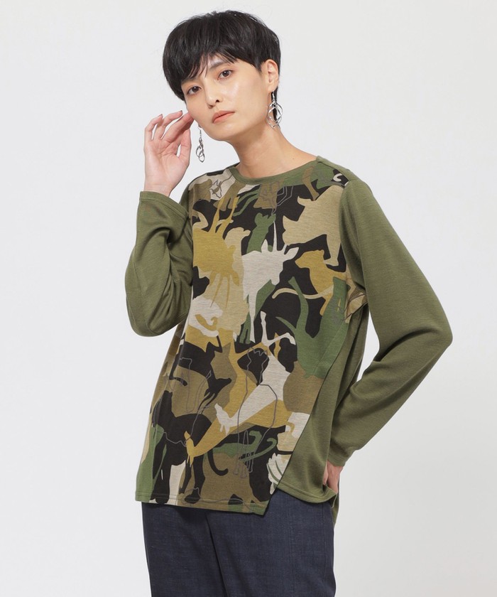 EVEX Tシャツ グリーン系｜カットソー・Tシャツ｜EVEX by KRIZIA(エヴェックス