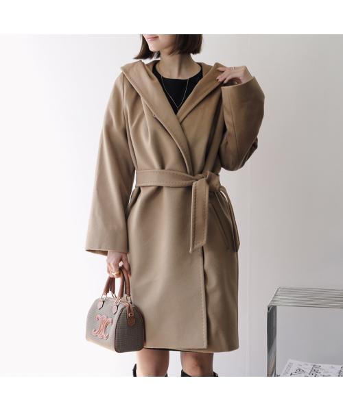 マックスマーラストゥディオ コート ウール ボア 裏地ロゴ入り 人気