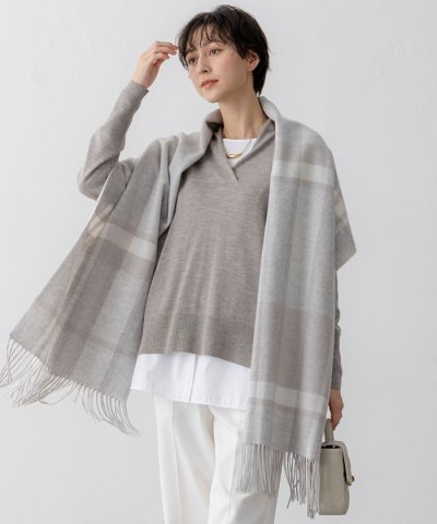 【杏さん着用/CLASSY.2月号掲載】カシミヤ チェック ストール