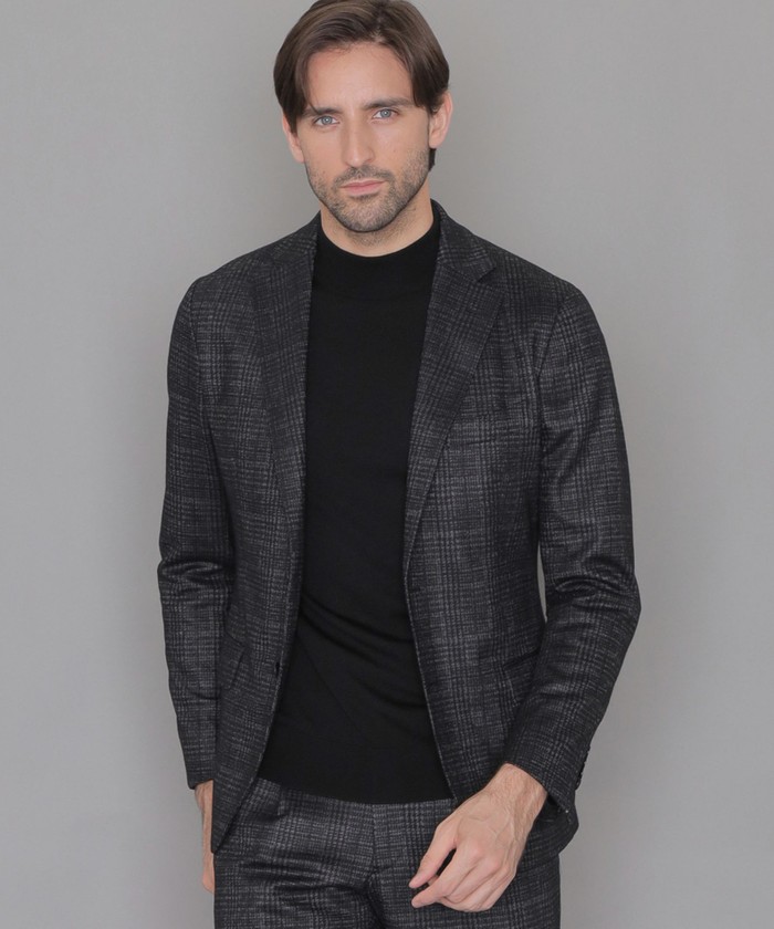 FLEX JERSEY】グレンチェックセットアップジャケット(506409591