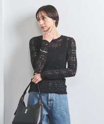 UNITED ARROWS(ユナイテッドアローズ)/レース ジャージー ロングスリーブ プルオーバー/BLACK