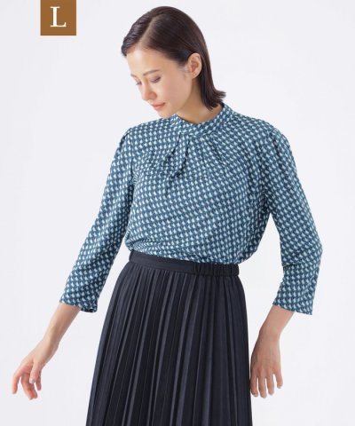 【L】【吸水速乾】【接触冷感】【UV対策】【ウォッシャブル】3Dジオメトリックプ