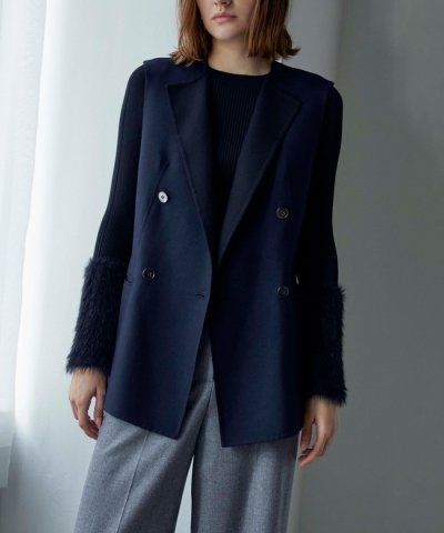 ウーステッドウールリバー ノーカラージレ