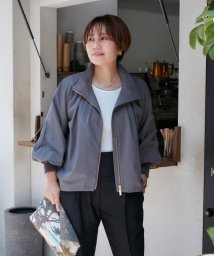 INED(イネド)/《大きいサイズ》ほろ甘無重力ブルゾン《Stylist望月律子コラボ》/チャコールグレー3