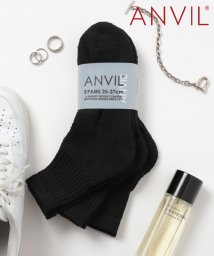 ANVIL/アンヴィル ANVIL 【ANVIL】「消臭加工」3足セット パイル 3パック 足首丈 クォーター ソックス 靴下 /3P Quarter Socks/ANS0/504600522