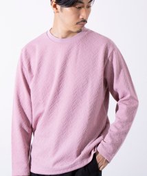 GLOSTER(GLOSTER)/【GLOSTER/グロスター】ふくれリンクス 長袖Tシャツ クルーネック/ピンク