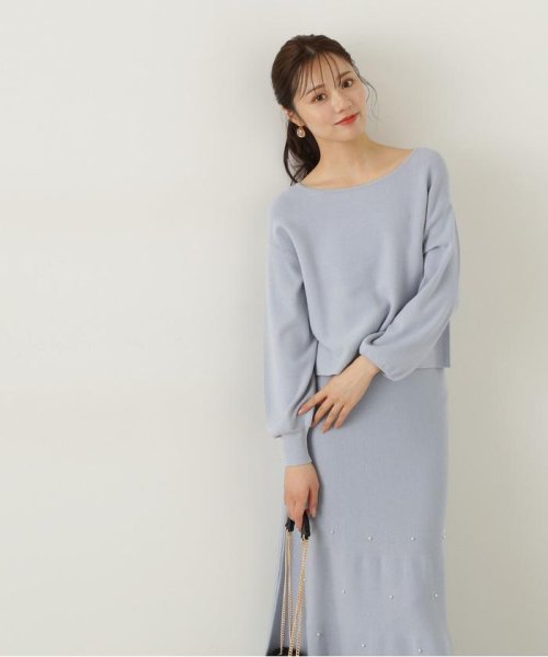 PROPORTION BODY DRESSING(プロポーション　ボディドレッシング)/パール付きニットアップ　24AW/ライトブルー