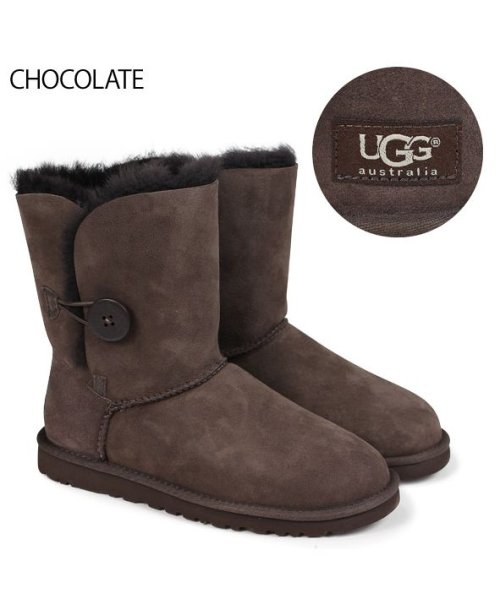 ugg ベイリーボタン ブーツ シープ 黒（UGG WOMEN MINI BAILEY BUTTON 