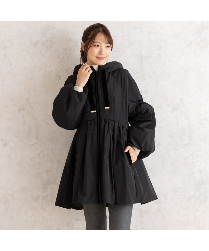 ダウンコート　プリンセスライン　ボリューム　　❣️珍品❣️黒 CAPEHORN CAPE HORN ケープホーン CASCADA レディース ダウンコート