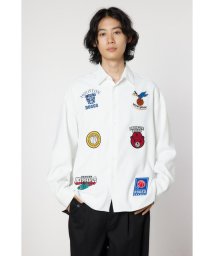 RODEO CROWNS WIDE BOWL(ロデオクラウンズワイドボウル)/embroidery patch shirt/WHT