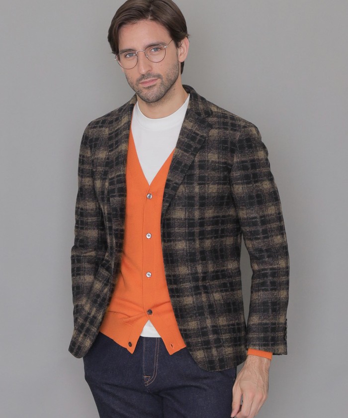 マッキントッシュロンドン 新品タグ付き LL 40 メンズ ジャケット セール】 【FLEX JERSEY】ツイードシングルコート （その他アウター