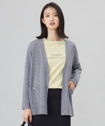 J.PRESS LADIES（LARGE SIZE）(J．プレス　レディス（大きいサイズ）)/【洗える】KNIT BASIC ロングカーディガン/トップグレー系