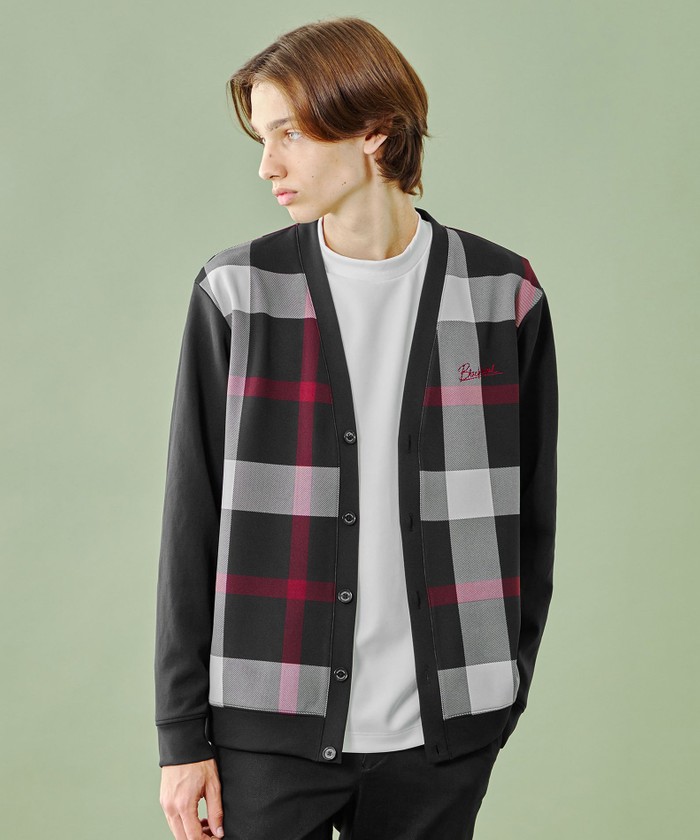 フェラガモXLチェック柄 フルジップ カーディガン フェラガモXLチェック柄 フルジップ カーディガン
