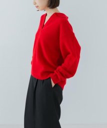 URBAN RESEARCH(アーバンリサーチ)/【予約】カシミヤ混強縮キーネックニットプルオーバー/RED