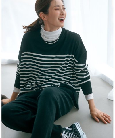 【WEB限定カラーあり/洗える】ウーステッドウール ワイドシルエット ニット