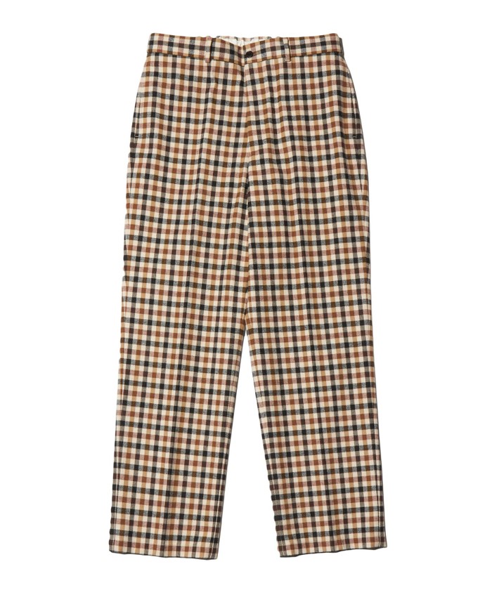 カシミヤタッチワイド イージーチェックパンツ(506877021)｜HANKYU