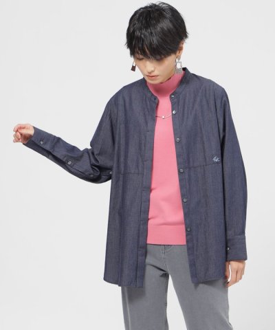 【STORY掲載】【カタログ掲載品】【ウォッシャブル】ライトデニムバンドカラーブ