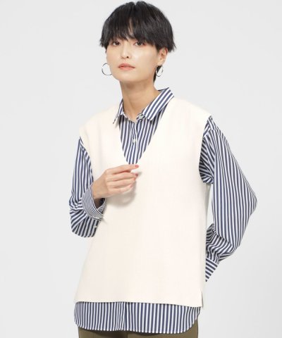 【STORY掲載】【カタログ掲載品】【ウォッシャブル】ハイゲージカラーVネックニ