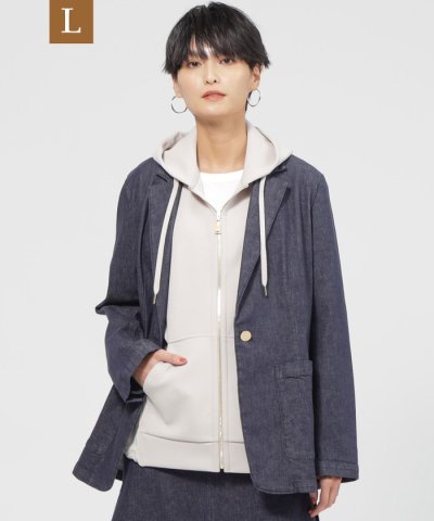 【L】【カタログ掲載品】【ウォッシャブル】ナチュラルストレッチデニムテーラードジ