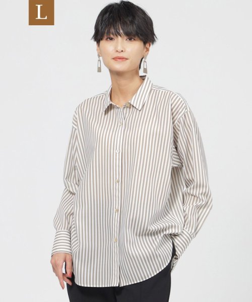 L】【カタログ掲載品】【ウォッシャブル】コットンライクストライプ 